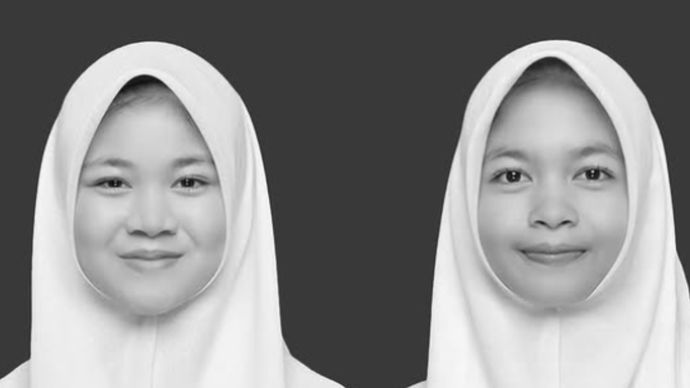 dua siswi tabrak truk