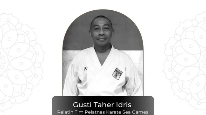 Pelatih tim nasional karate untuk SEA Games 2025, Gusti Taher Idris, yang meninggal dunia pada Senin (6/10/2025) di Malaysia.