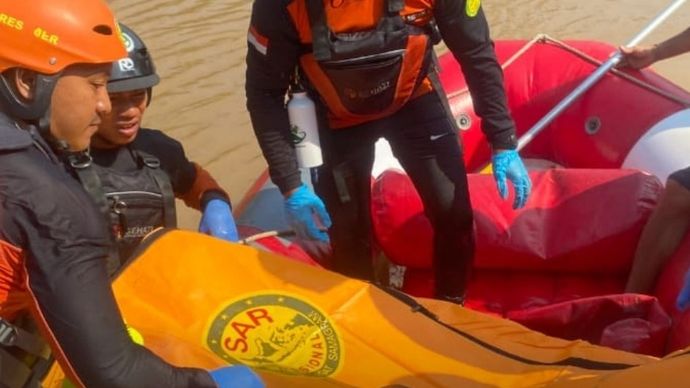 Bocah yang ditemukan tewas di Sungai Cimandiri, Kabupaten Sukabumi. 
