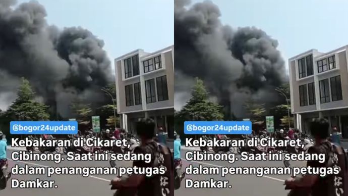 Selasa 7 Oktober 2025: Kebakaran di Cikaret, Cibinong. Saat ini dalam penanganan. Info awal yang terbakar pabrik bingkai.