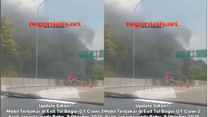 Mobil terbakar di tol. Belum diketahui secara pasti penyebab terjadinya kebakaran. Saat ini, petugas telah berada di lokasi untuk melakukan penanganan dan proses pemadaman.