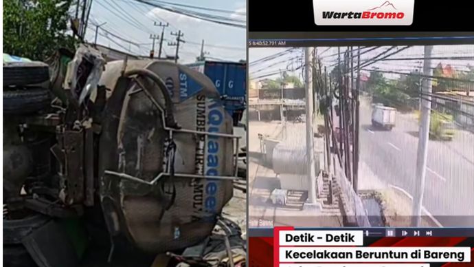 Kecelakaan beruntun di pandaan gempol
