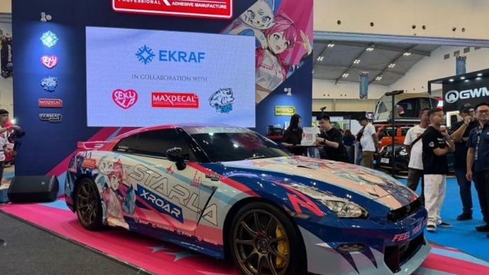 Nissan GTR R35 hasil kolabroasi MaxDecal dengan SekuyaEVOS. (Foto: ANTARA/HO-MaxDecal)