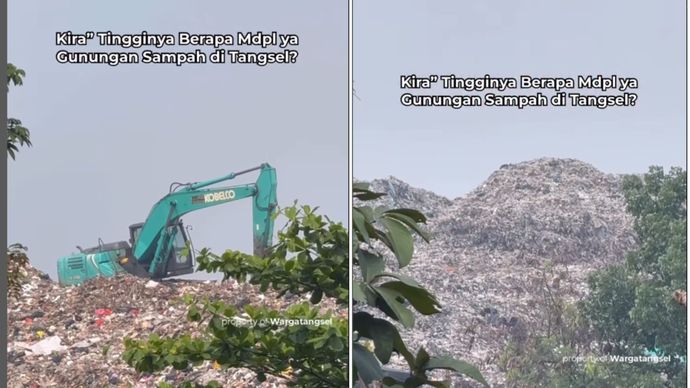sampah menggunung di Cipeucang tangsel