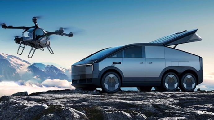Pesawat Lepas Landas dan Mendarat Vertikal Listrik (eVTOL). (Foto: Istimewa via CarNewsChina)