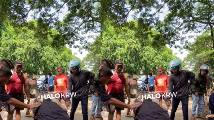  Kecelakaan lalu lintas terjadi di Jalan Raya Pangkal Perjuangan By Pass, Karawang Barat, Selasa (14/10/2025) siang ini. Peristiwa itu melibatkan dua sepeda motor, salah satunya dikendarai dua mahasiswi Universitas Horizon yang hendak memutar balik sebelum SMKN 1 Karawang.
