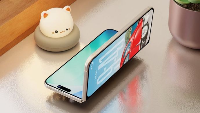 Render tampilan iPhone Fold. (Foto: Istiewa/AppleInsider) 