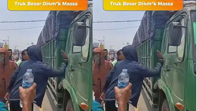VIDEO: Truk Tambang Diamuk Massa di Serang