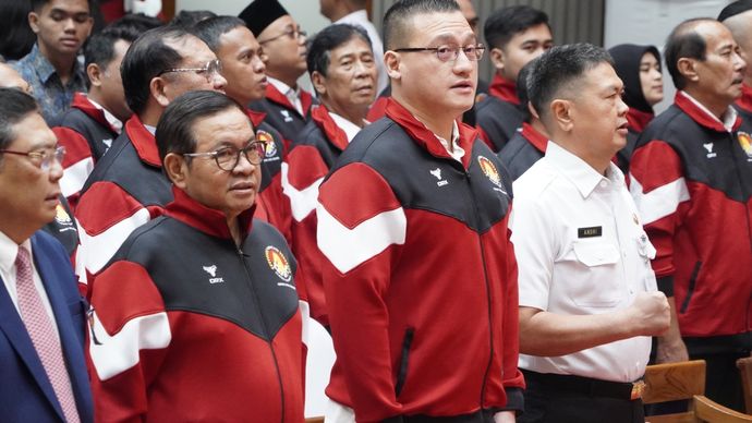 Gubernur Jakarta Pramono Anung menyaksikan pelantikan pengurus Percasi DKI. 