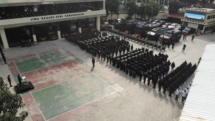 Apel Brimob Polda Metro Jaya. 