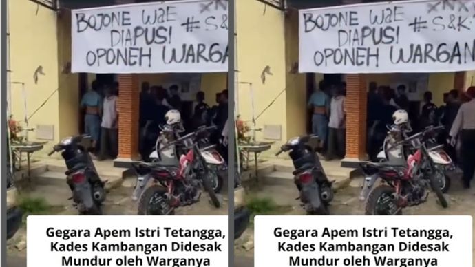 Desakan warga muncul usai penggerebekan terhadap SB yang diduga berselingkuh dengan seorang wanita berinisial K, istri sah dari salah satu warga desa.