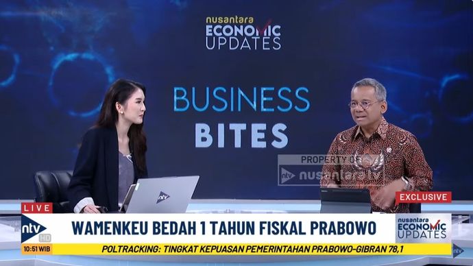 Wakil Menteri Keuangan (Wamenkeu) Suahasil Nazara, Preskom NT Corp Nurdin Tampubolon dan jajaran Direksi NTV meluncurkan program Nusantara Economic Updates, pada Senin, 20 Oktober 2025. 