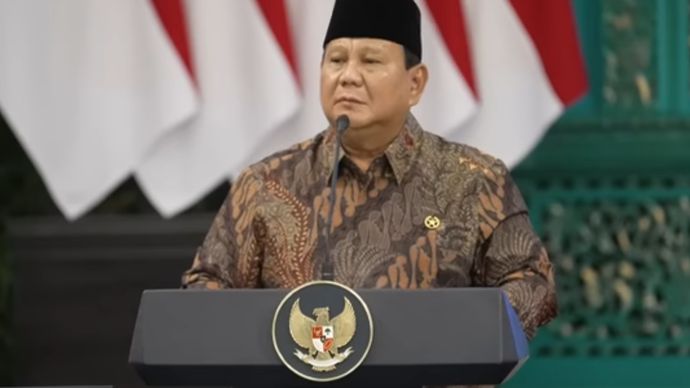 Presiden Prabowo Subianto saat menyampaikan pidato Sidang Kabinet Paripurna. 