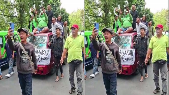 Demo Sopir Angkot di Bogor