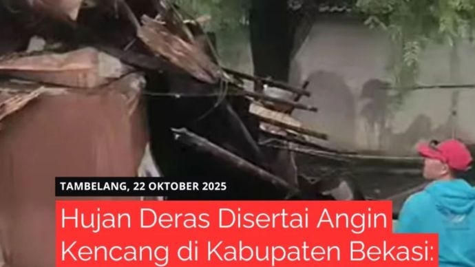 Puluhan Rumah Rusak Dihantam Hujan Angin di Kabupaten Bekasi