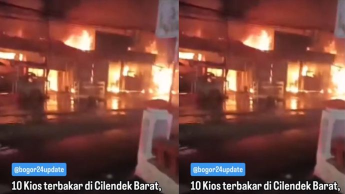 Kebakaran Hebat Hantam 10 Kios di Cilendek Barat Bogor