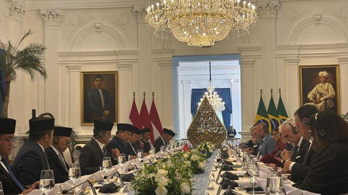 Working Lunch Antara Presiden RI Prabowo Subianto dan Presiden Brasil Lula da Silva