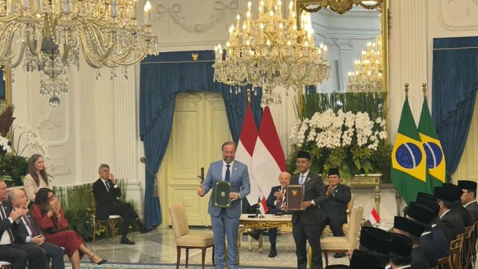 Presiden RI Prabowo Subianto dan Presiden Brasil Lula da Silva
