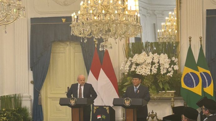 Presiden RI Prabowo Subianto dan Presiden Brasil Lula da Silva