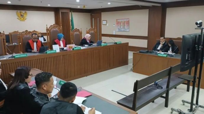 Suasana sidang dengan agenda pembacaan dakwaan kasus peredaran narkotika pesohor Ammar Zoni di Jakarta, Kamis, 23 Oktober 2025. ANTARA/Khaerul Izan.