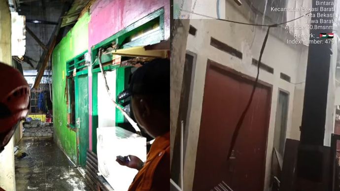 Rumah Rusak Akibat Hujan Badai di Bekasi