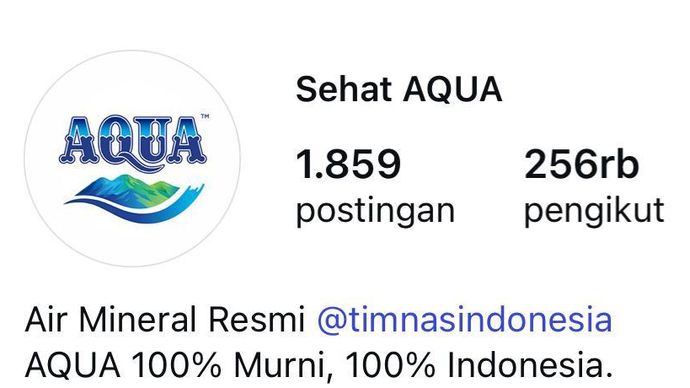 Akun Instagram Aqua. 