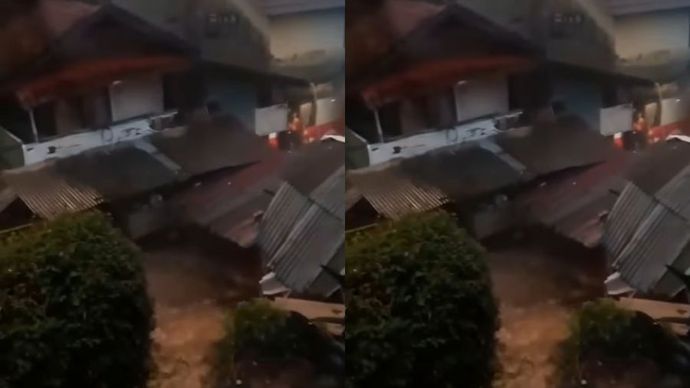 Hujan Deras di Kota Bogor Mengakibatkan Longsor di Bondongan