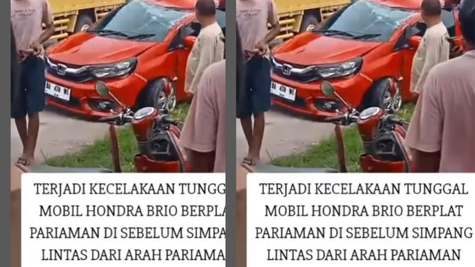 mobil brio ringsek parah di pariaman