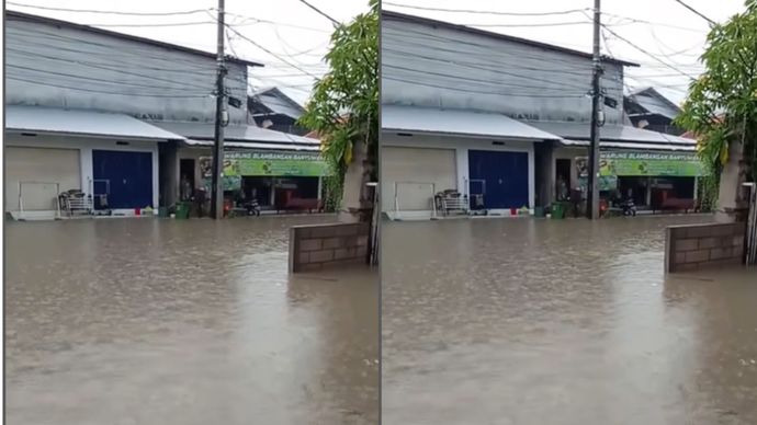 Rabu (29/10) Hujan yang mengguyur di kawasan Jln. Karya Makmur, Ubung Kajar, Denpasar Utara, menyebabkan genangan air cukup tinggi di kawasan tersebut. Bagi yang melintas harap untuk lebih berhati-hati