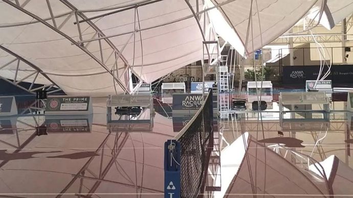 Arsip foto - Kondisi atap lapangan padel Anwa Racquet Club di Meruya, Kembangan yang ambruk pada Minggu 26 Oktober 2025 (ANTARA/HO-Dokumentasi Pribadi)