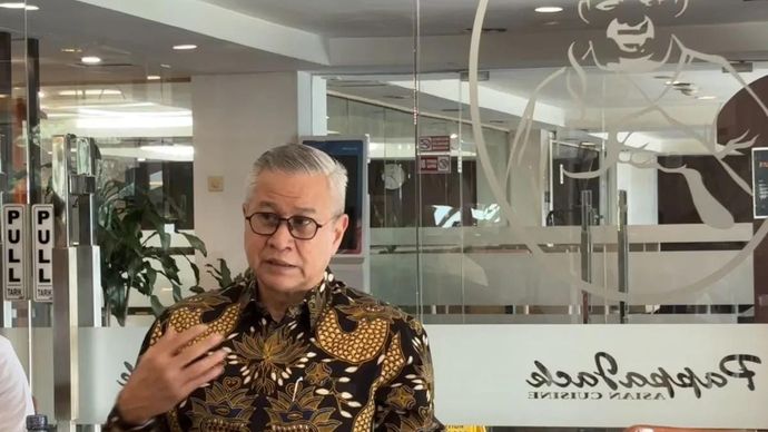 Managing Director Stakeholders Management and Communications Danantara Indonesia Rohan Hafas dalam taklimat media di Jakarta, Jumat 31 Oktober 2025. (ANTARA/Imamatul Silfia)