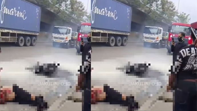 Telah terjadi lakalantas di depan justus, korban terseret kurang lebih 100m kondisi korban selamat dan terluka parah, pada Kamis (30/10/2025) sore.