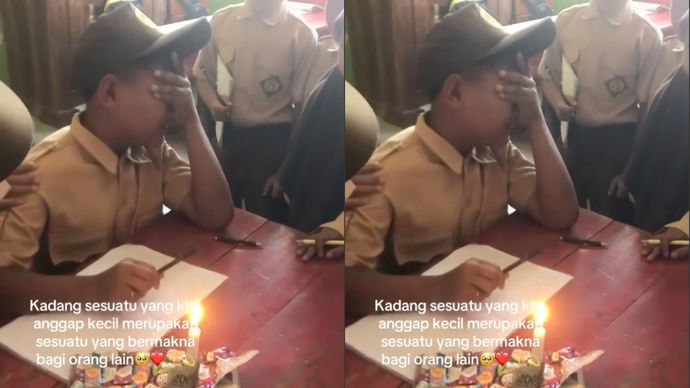 Siswa SD Dirayakan Ultah oleh Teman Sekelas