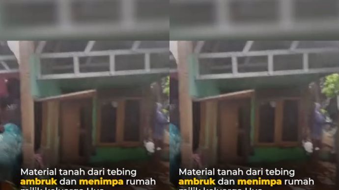 Rumah terkena longsor di Sukabumi, bocah terluka