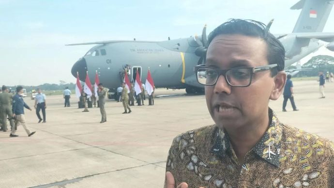 Presiden Airbus wilayah Asia-Pasifik Anand Stanley di Lanud Halim Perdanakusuma, Jakarta Timur, Senin 3 November 2025 ANTARA/Walda Marison.
