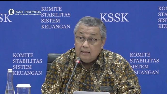 Gubernur Bank Indonesia (BI) Perry Warjiyo dalam konferensi pers pasca Hasil Rapat Berkala Komite Stabilitas Sistem Keuangan (KSSK) IV 2025 di Jakarta, Senin 3 November 2025. ANTARA/ (Muhammad Baqir Idrus Alatas)