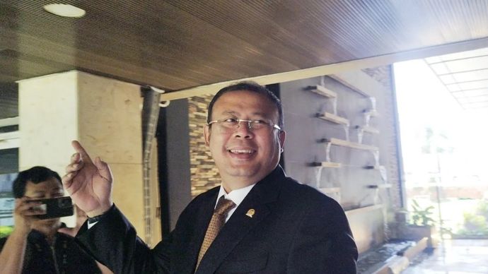 Wakil Ketua Umum PKB Cucun Ahmad Syamsurizal saat diwawancarai di kompleks parlemen, Jakarta, Selasa, 4 November 2025. ANTARA/Bagus Ahmad Rizaldi.