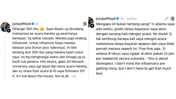 Dosen Kritik Cuman Dibayar Rp300 Ribu