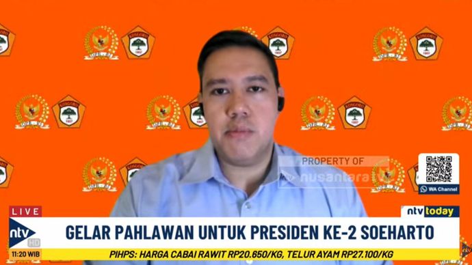 Wakil Ketua Komisi I DPR RI Dave Laksono merespons terkait gelar pahlawan untuk Presiden ke-2 RI Soeharto. 