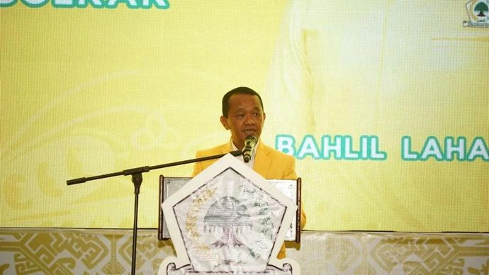 Ketua Umum Partai Golkar Bahlil Lahadalia hadiri Musyawarah Daerah (Musda) Partai Golkar Papua Selatan di Merauke, Jumat (ANTARA/HO-Golkar)
