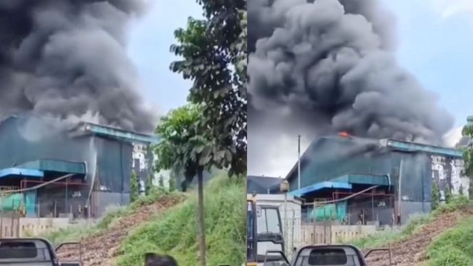Kebakaran Pabrik Limbah di Bantargebang