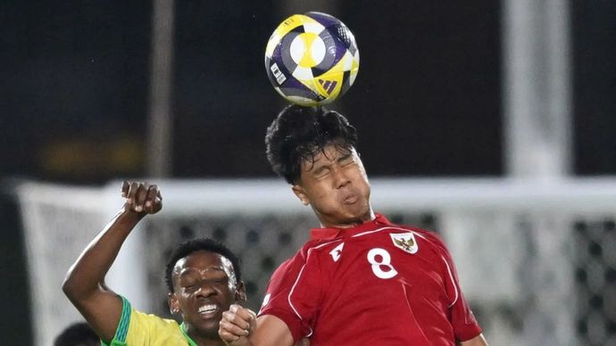 Timnas Indonesia U-17 vs Brasil U-17di laga penyisihan Grup H Piala Dunia U-17 2025.