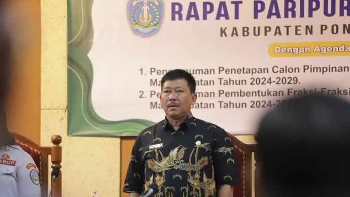 Ketua DPRD Ponorogo Dwi Agus Prayitno memastikan roda pemerintahan tetap berjalan normal setelah Wakil Bupati Lisdyarita resmi ditunjuk sebagai Pelaksana Tugas (Plt) Bupati Ponorogo, Senin, 10 November 2025. ANTARA/HO - prastyo.