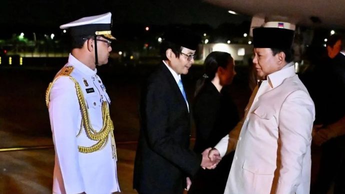 &lrm;Presiden RI Prabowo Subianto tiba di Bandara Sydney Kingsford Smith, Sydney, Australia, Selasa malam waktu setempat, 11 November 2025 untuk melakukan kunjungan resmi. ANTARA/HO-Biro Pers Sekretariat Presiden