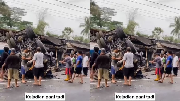 Truk Tangki di Purworejo Kecelakaan