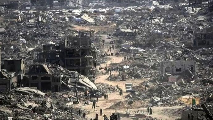 Ilustrasi - Jalur Gaza luluh lantak setelah diserbu Israel tanpa jeda. /ANTARA/Anadolu/py.