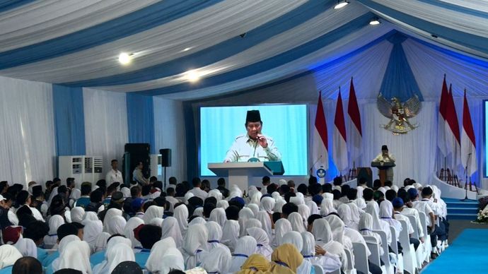 Presiden Prabowo Subianto di SMPN 4 Kota  Bekasi
