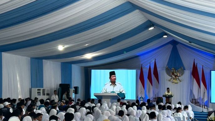 Presiden Prabowo Subianto di SMPN 4 Kota  Bekasi