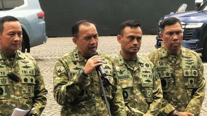 Kapuspen Mabes TNI Mayjen TNI (Mar) Freddy Ardianzah usai mengikuti gladi bersih HUT Ke-80 TNI di Monas, Jakarta Pusat, Jumat 3 Oktober 2025. ANTARA/Walda Marison/am.