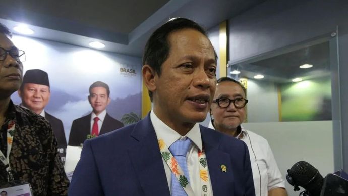 Menteri Lingkungan Hidup Hanif Faisol Nurofiq di sela-sela Konferensi Perubahan Iklim ke-30 PBB (COP30), di Bel&eacute;m, Brasil, Senin (17/11/2025) waktu setempat. ANTARA/Anita Permata Dewi